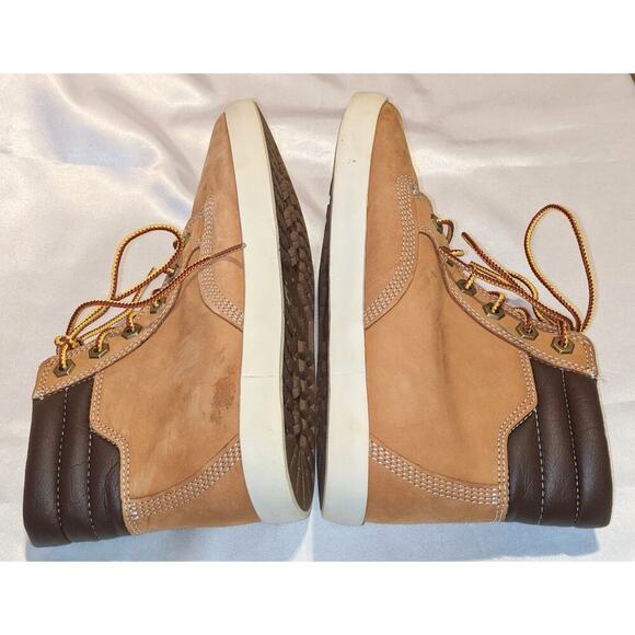 Timberland Women's Londyn Wheat Nubuck Leather Boots Booties Lace-up Size 7 GUC - Picture 5 of 9